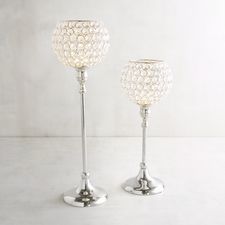 Crystal Pillar Candle Holders