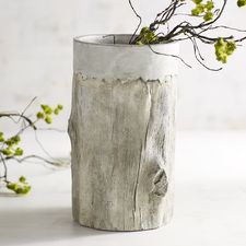 Faux Birch Concrete Vase