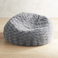 Fuzzy Charcoal Bean Bag