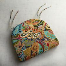 Dining Chair Cushion in Vibrant Paisley 