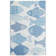 Plastic Blue Fish 6x9 Rug