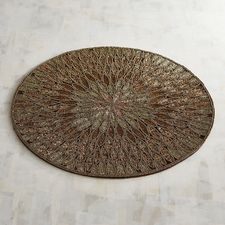 Beaded Bronze Petal Round Placemat
