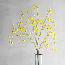 Yellow Faux Wild Wax Flower Spray