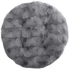 Fuzzy Charcoal Papasan Stool Cushion