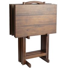 Lucy Brown TV Tray Set