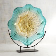 Art Glass Platter on Stand