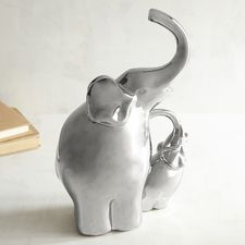 Silver Elephant with Baby