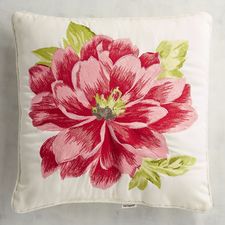 Pink Embroidered Bloom Pillow