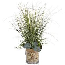 Faux Grass & Shell Arrangement